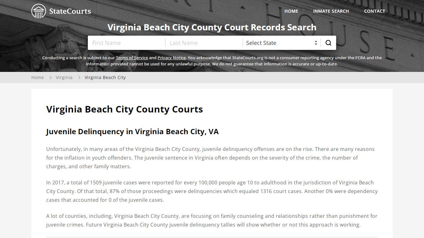 Virginia Beach City County, VA Courts - Records & Cases - StateCourts